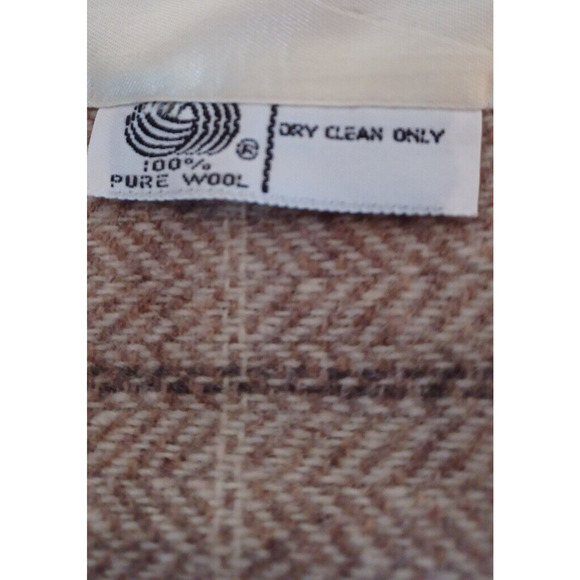 VTG BRECKENRIDGE Women's Wool Blazer and Skirt Size 12 Beige Herringbone pattern - Picture 5 of 12